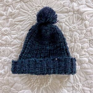 Blue and Purple Knit Beanie